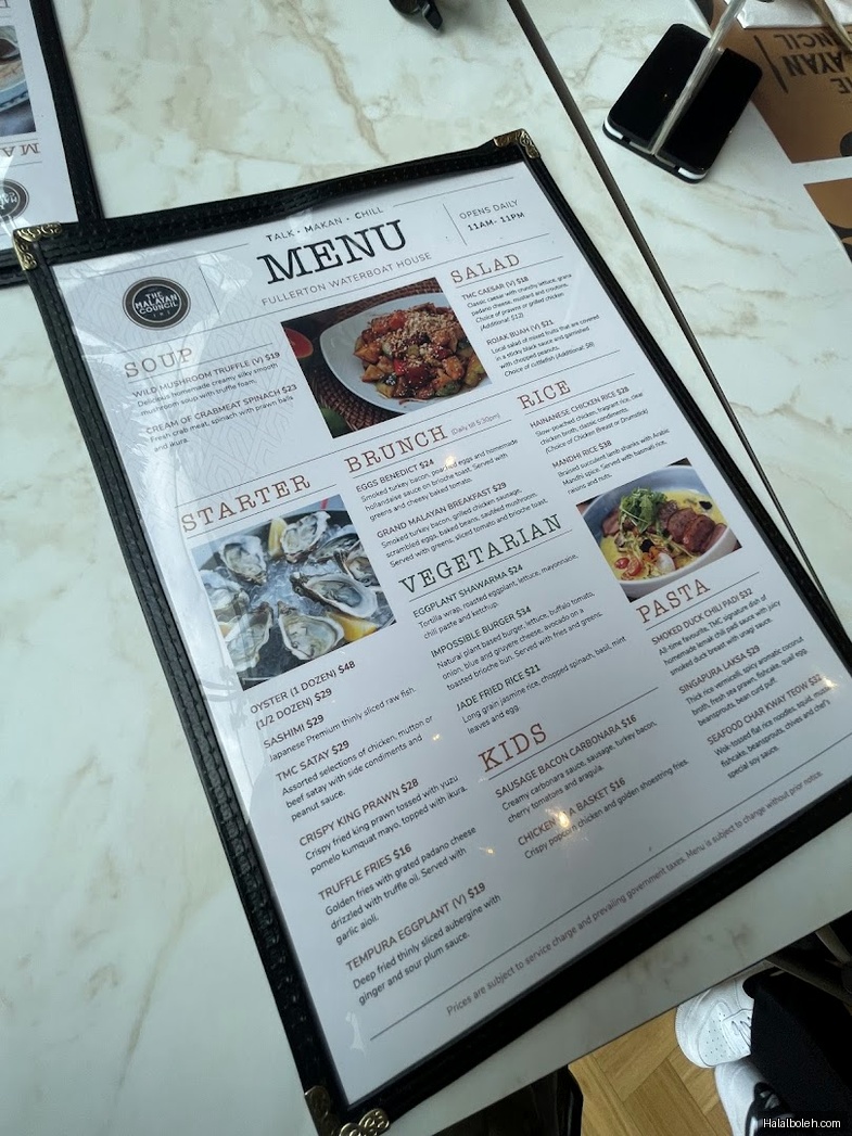 The Malayan Council - menu