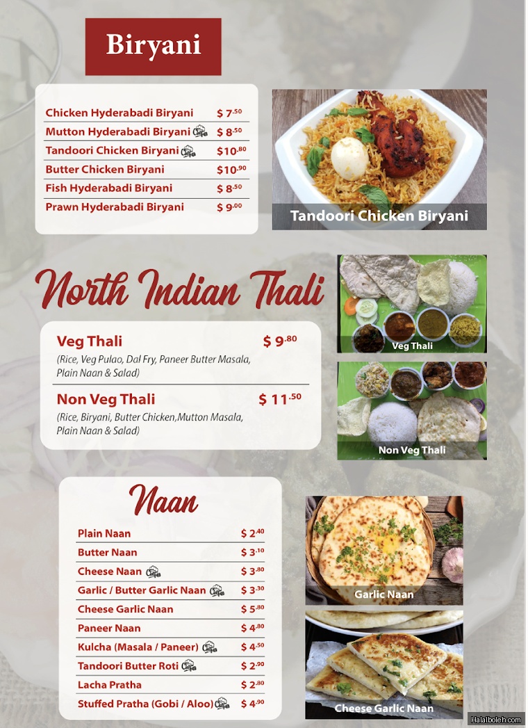 Syed Cafe at 9 Lower Kent Ridge Road - Menu