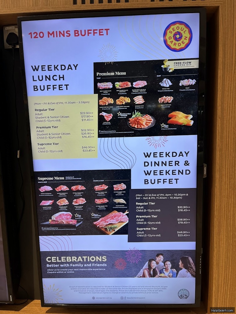 Seoul Garden - menu