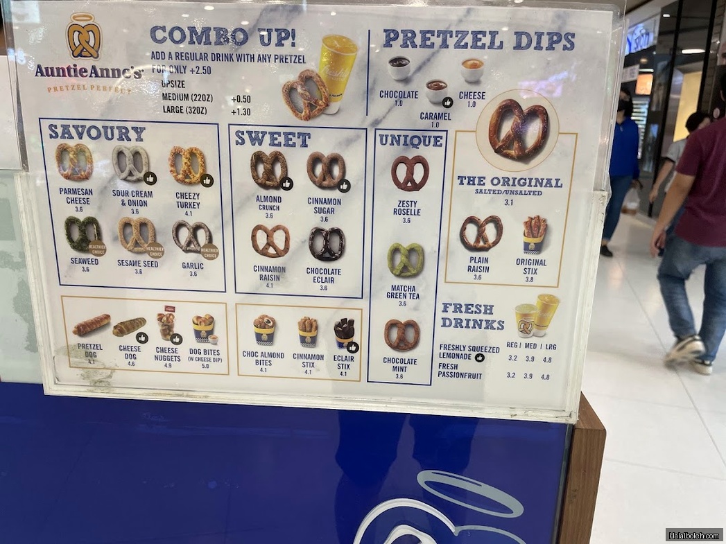 Auntie Anne's - menu