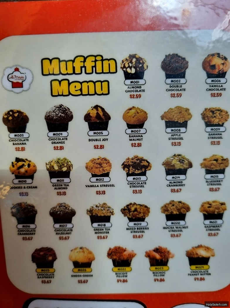 AJ Delights - menu