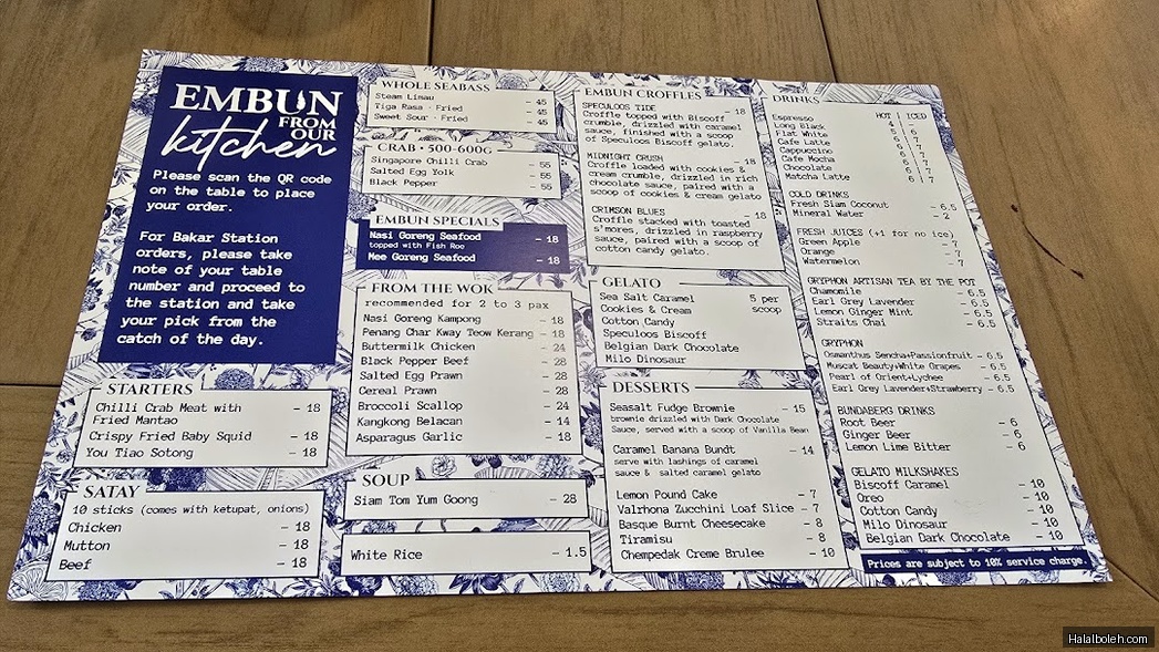Embun - menu