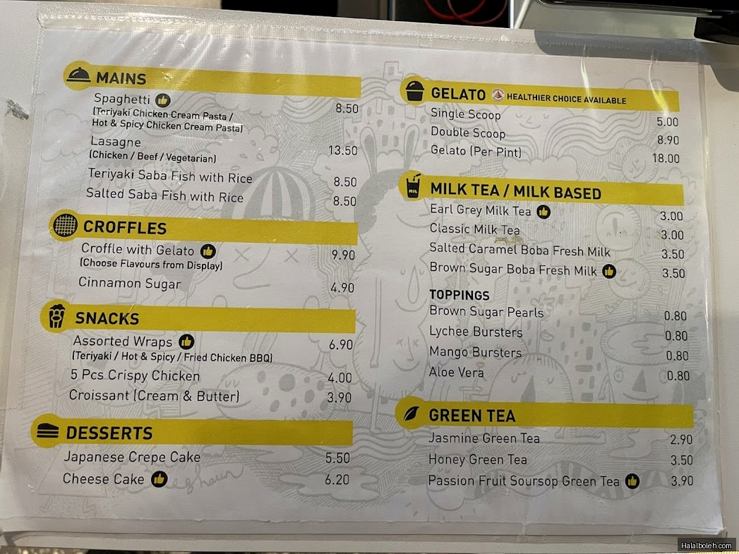 Artease Cafe - menu