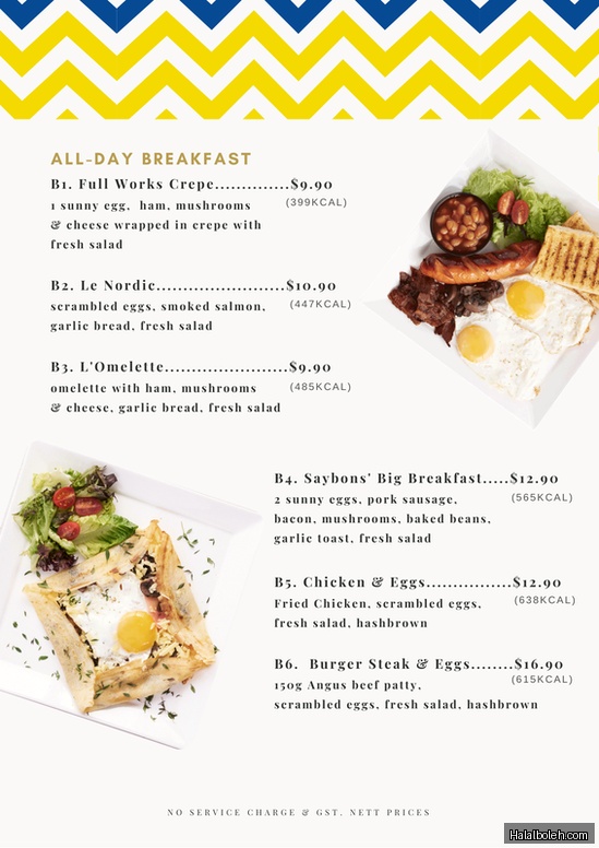 Saybons - menu