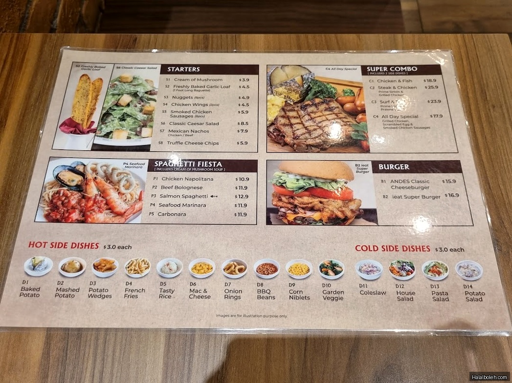 Andes by Astons - menu