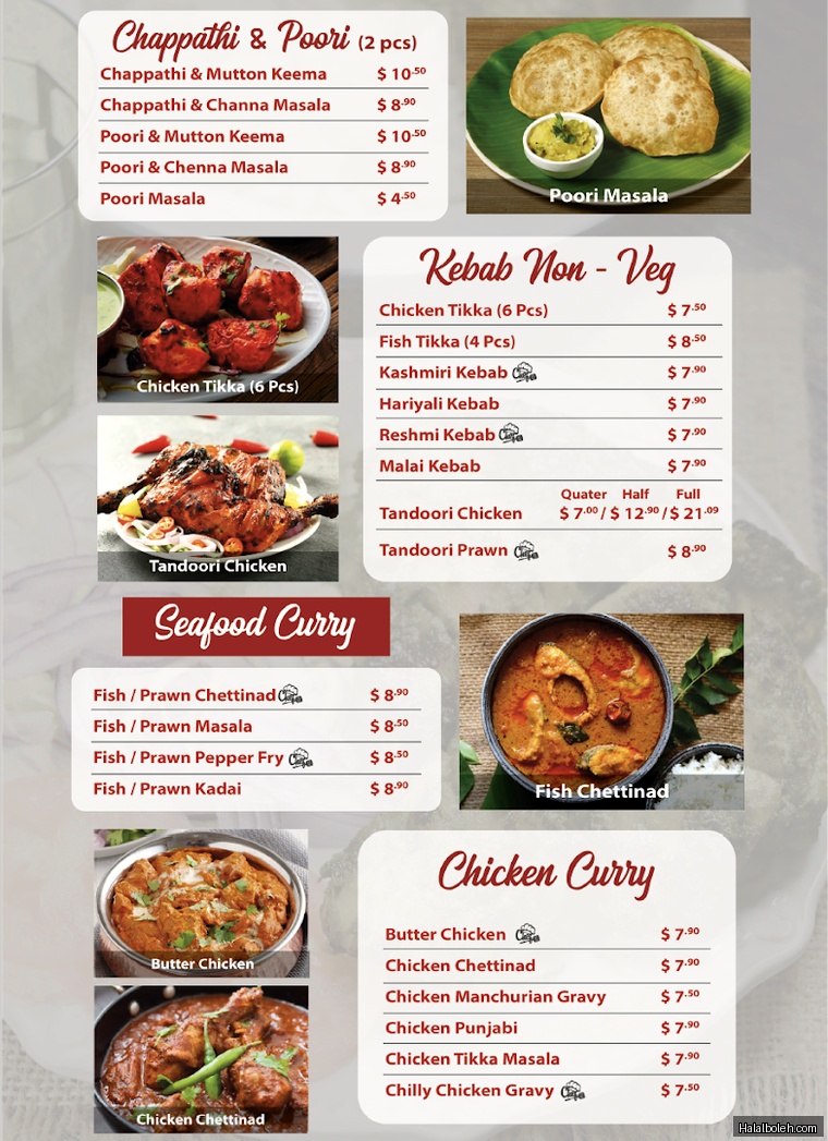 Syed Cafe at 9 Lower Kent Ridge Road - Menu