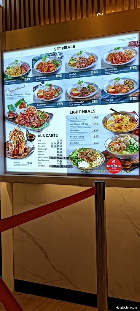 Hjh Maimunah - menu