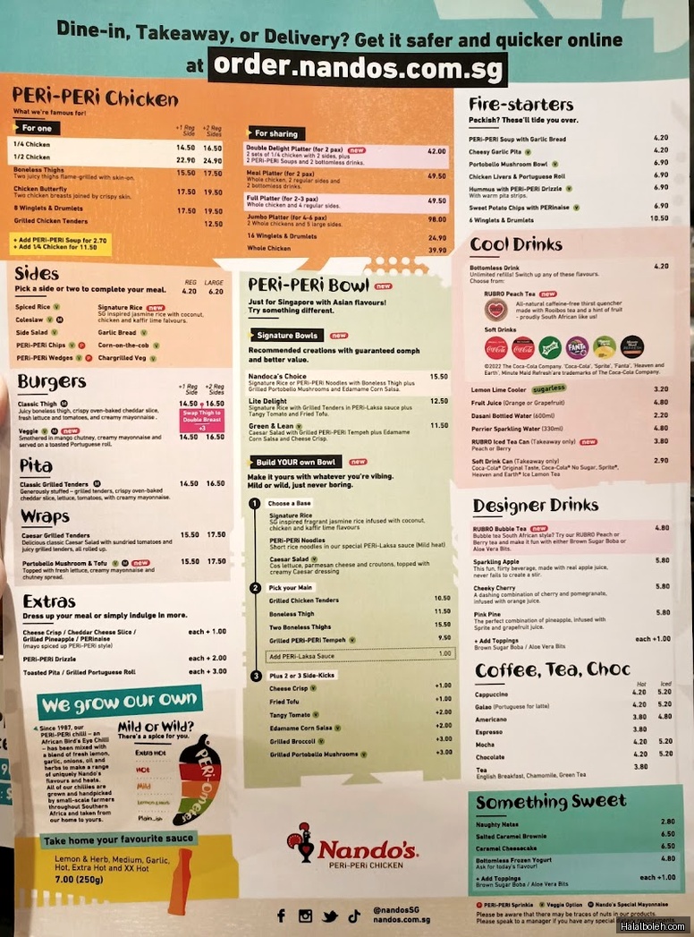 Nando's - menu