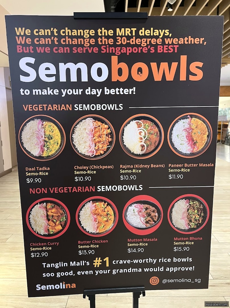 Semolina - menu