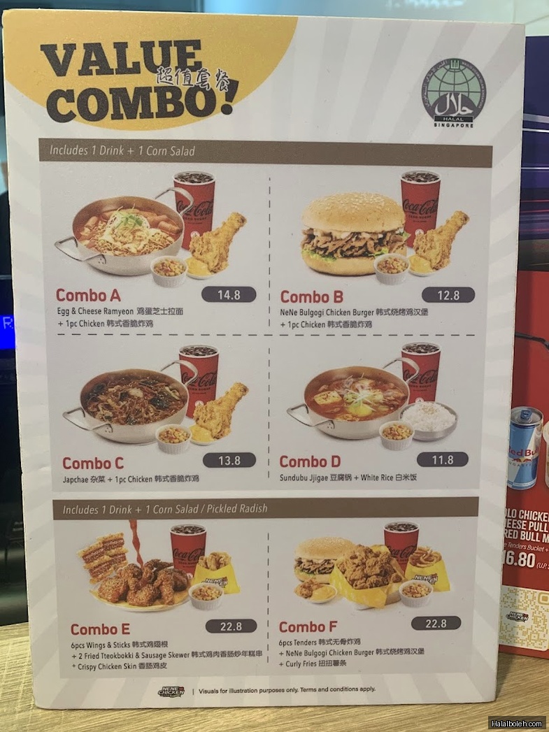 NeNe Chicken at Bukit Panjang Plaza - Menu