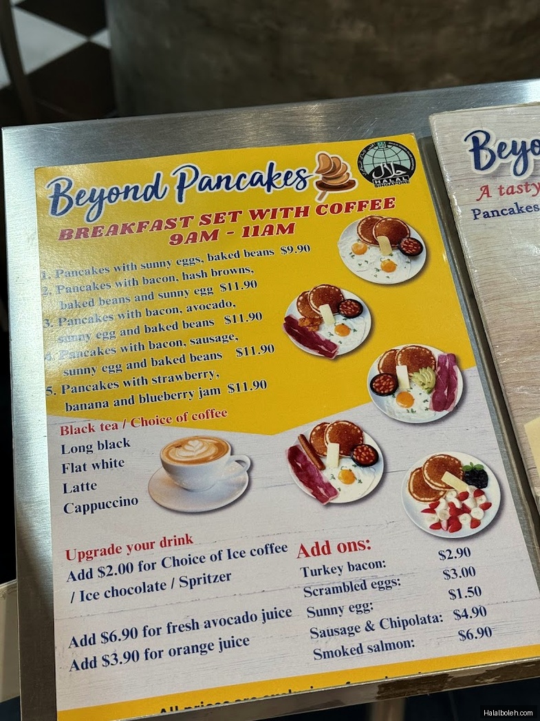Beyond Pancakes - menu