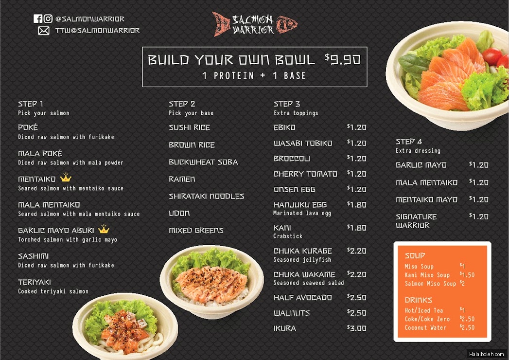 Salmon Warrior - menu