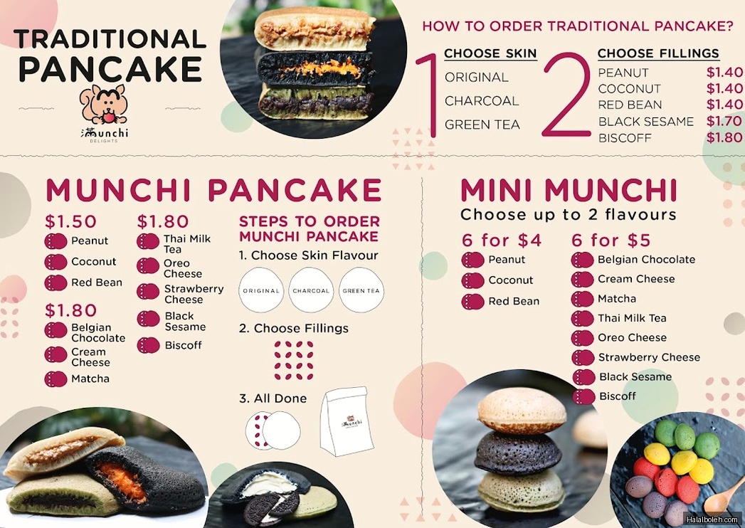 Munchi Pancakes - menu
