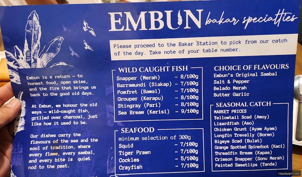 Embun - menu
