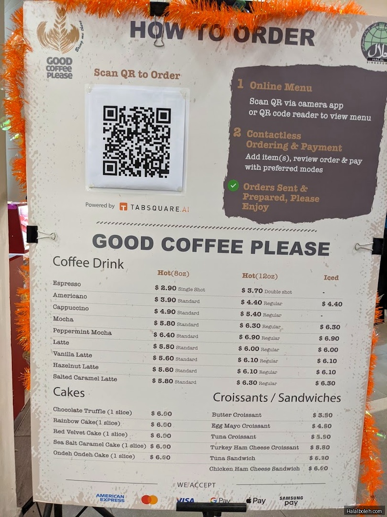 Good Coffee Please - menu