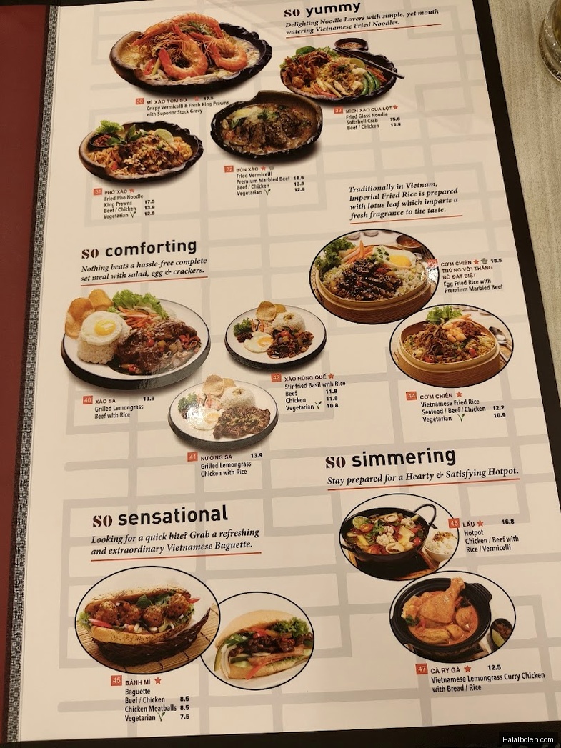 So Pho - menu