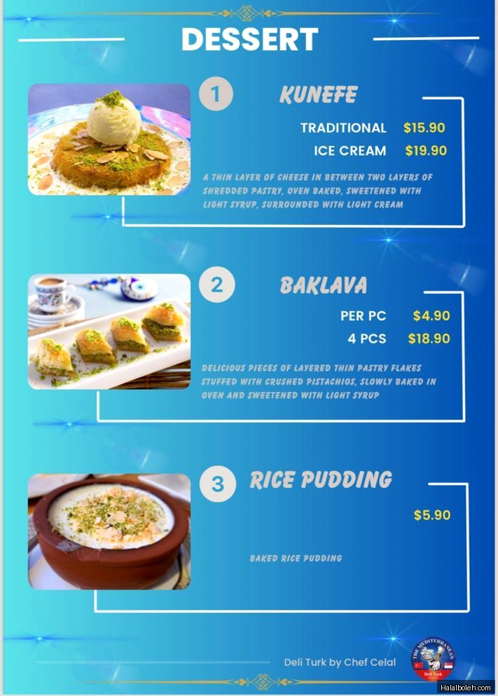 Deli Turk - menu