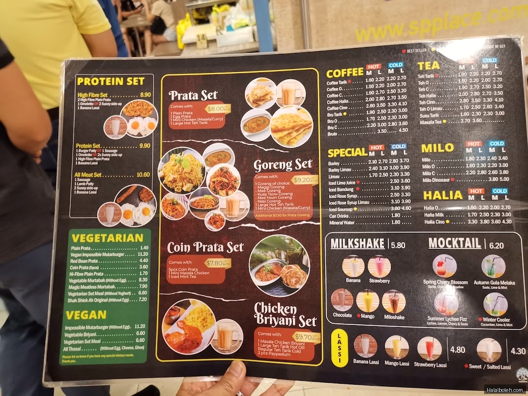 Springleaf Prata Place - menu
