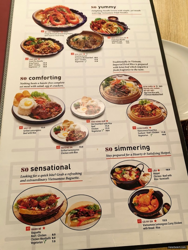 So Pho - menu