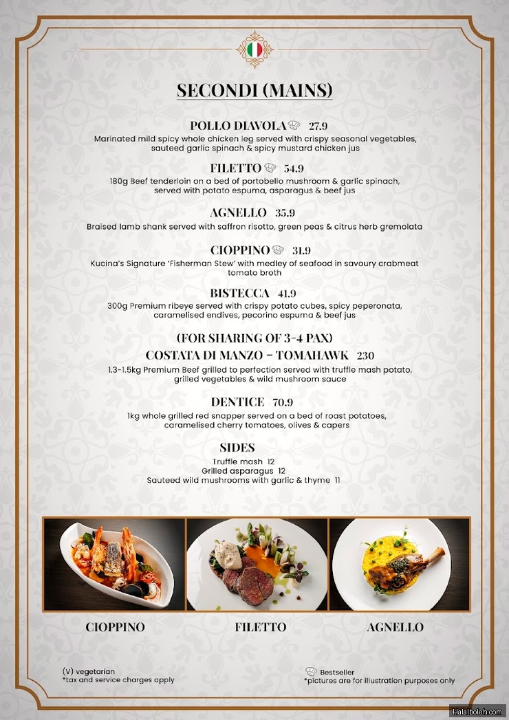 KuCina Italian Restaurant - menu