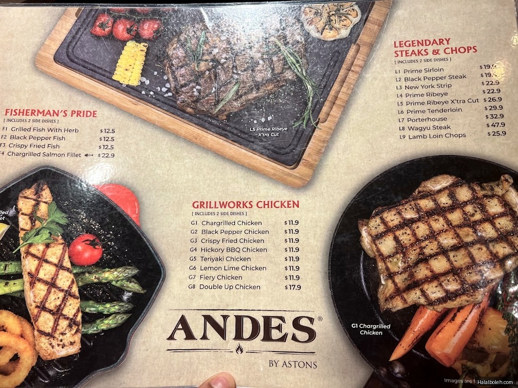 Andes by Astons - menu