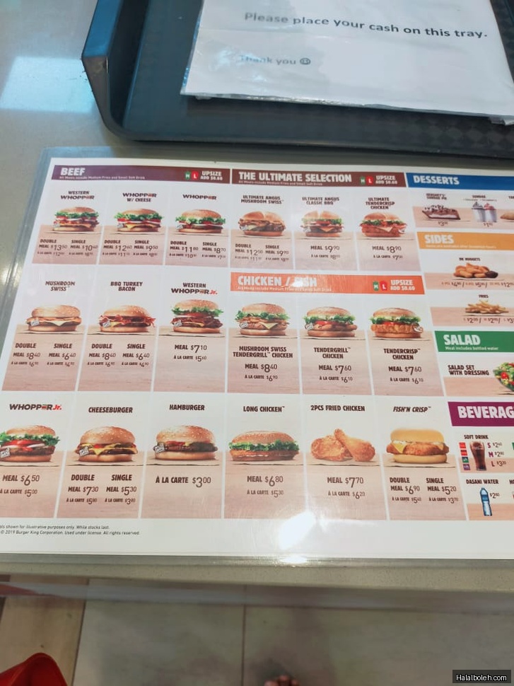 Burger King - menu