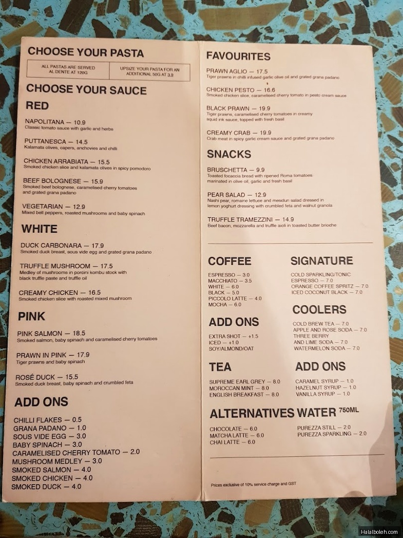 Tipo at Tipo Strada — Novena - Menu