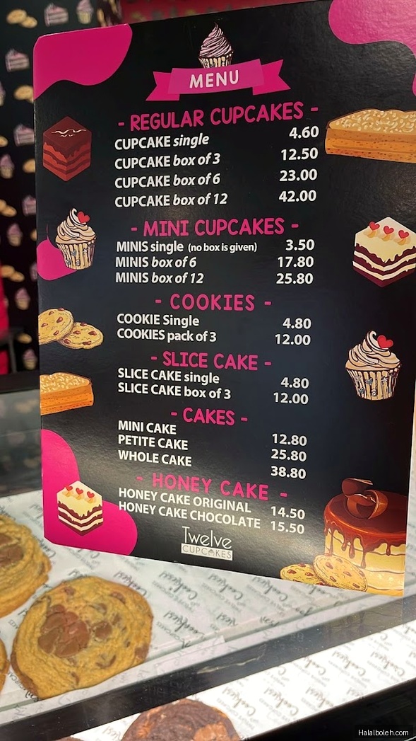 Twelve Cupcakes - menu
