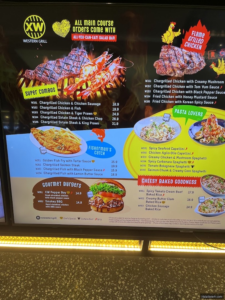 XW Western Grill at JEM - Menu