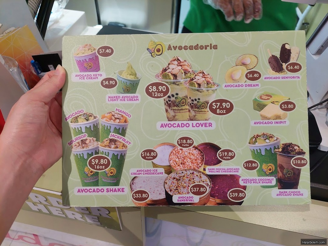 Avocadoria - menu