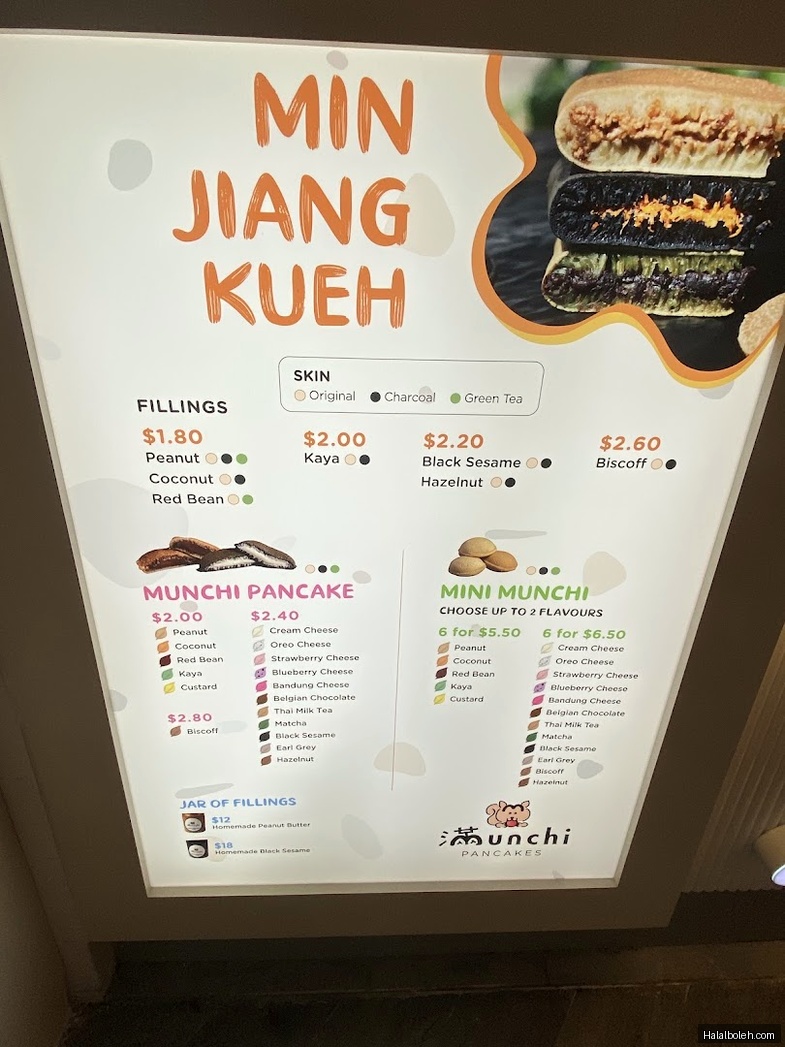 Munchi Pancakes - menu