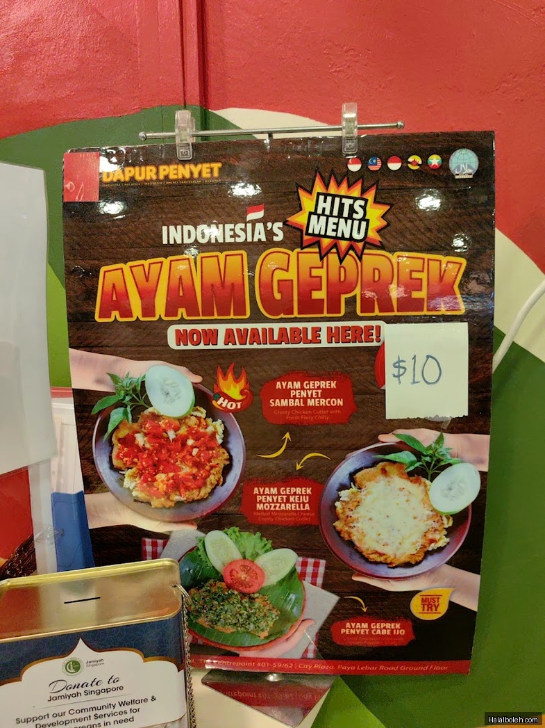 Dapur Penyet - menu