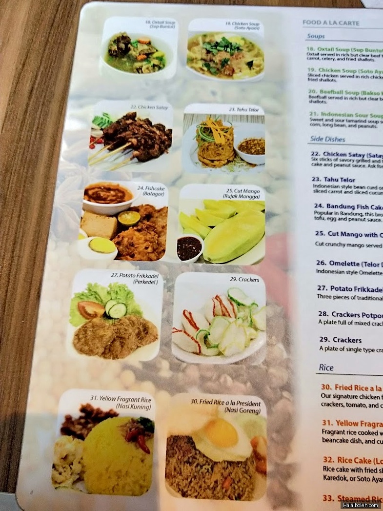 Ayam Penyet President - menu