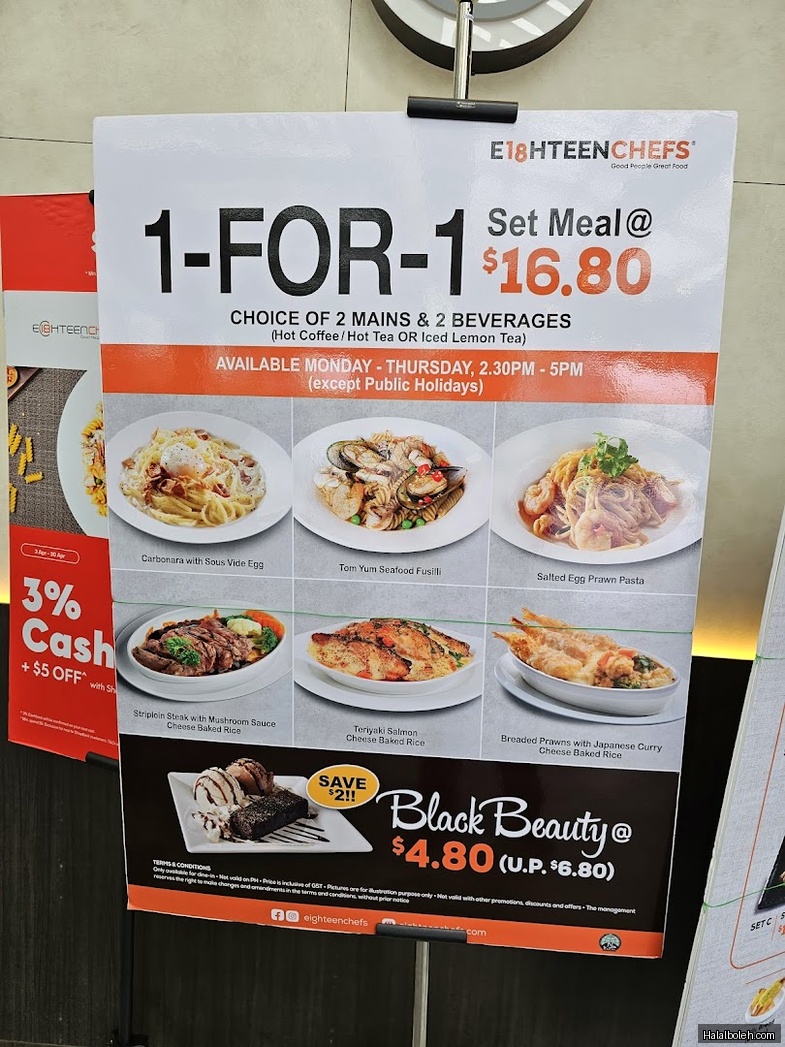 Eighteen Chefs - menu