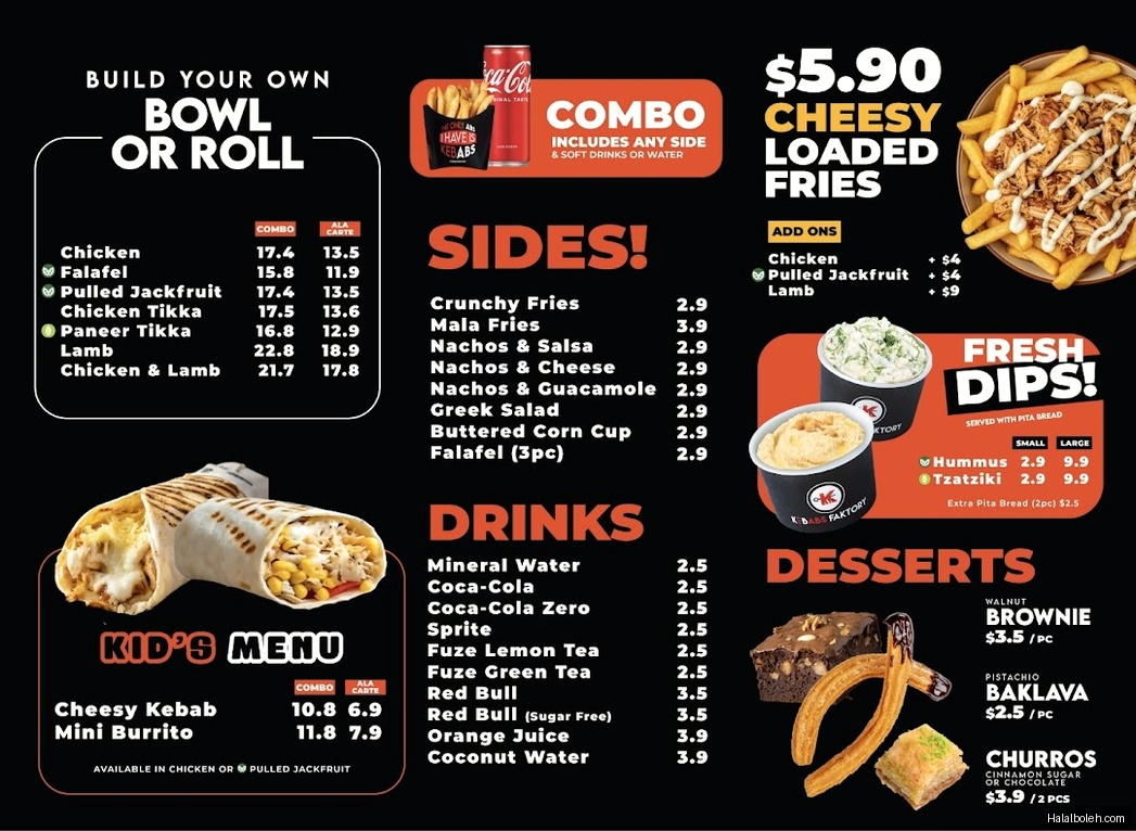 Kebabs Faktory - menu