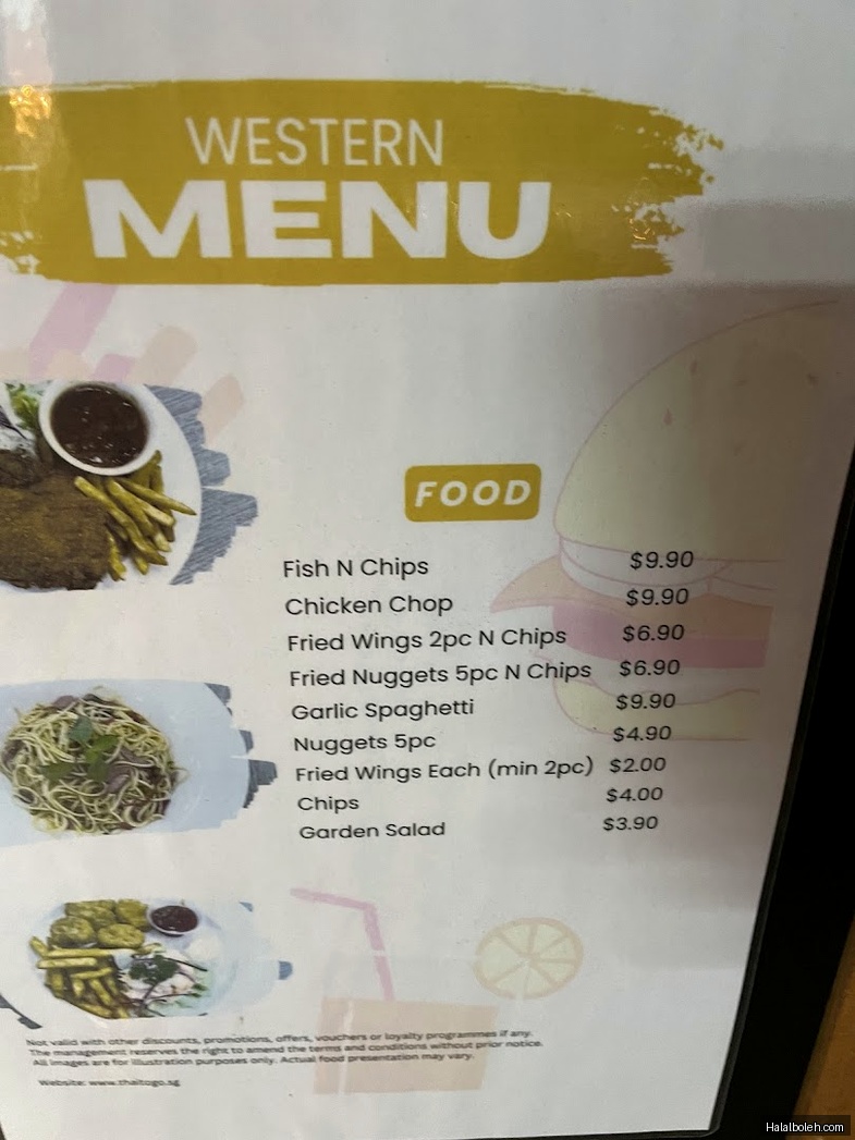 Thai to Go - menu