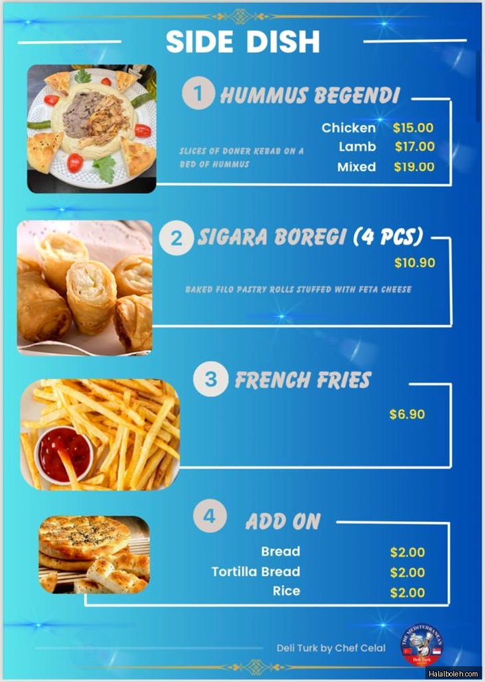 Deli Turk - menu