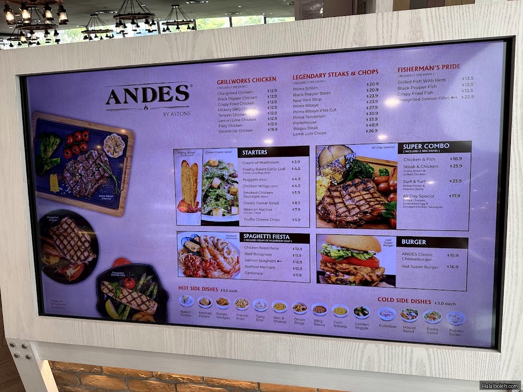 Andes by Astons - menu