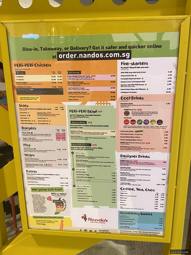 Nando's - menu