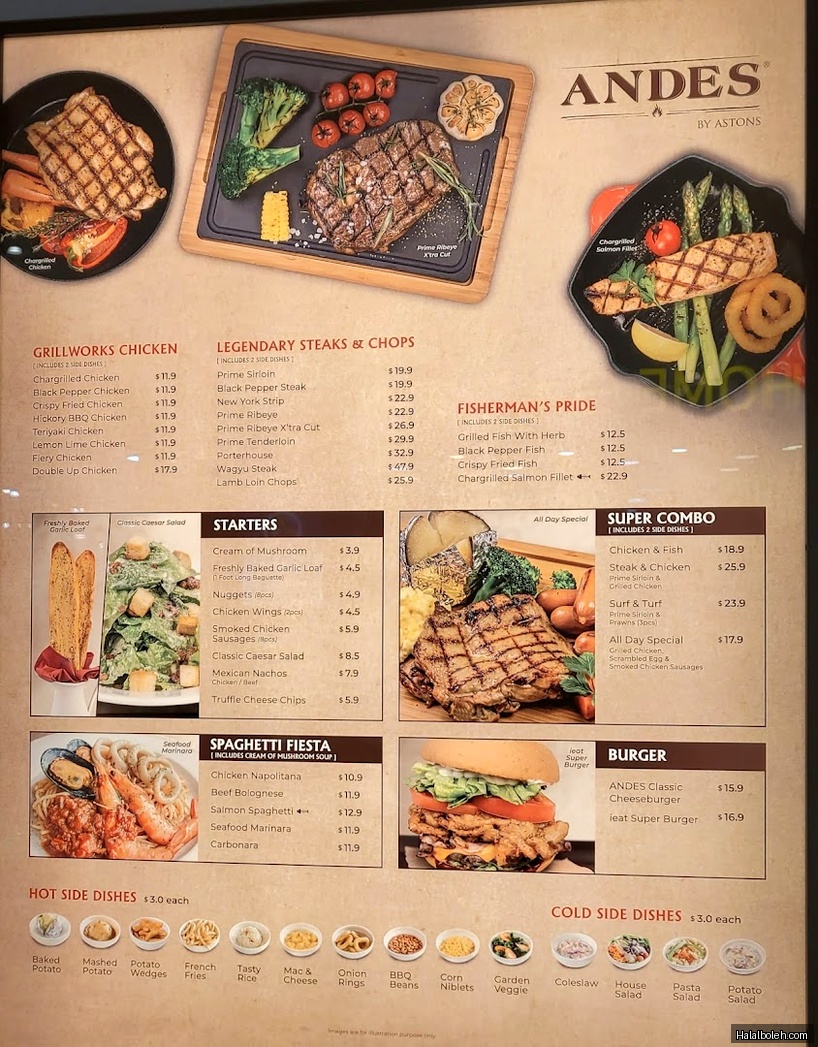 Andes by Astons - menu