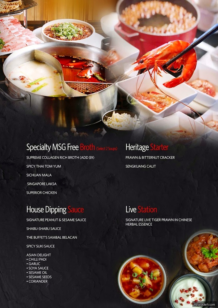 The Buffet Restaurant at M Hotel Singapore City Centre - Menu