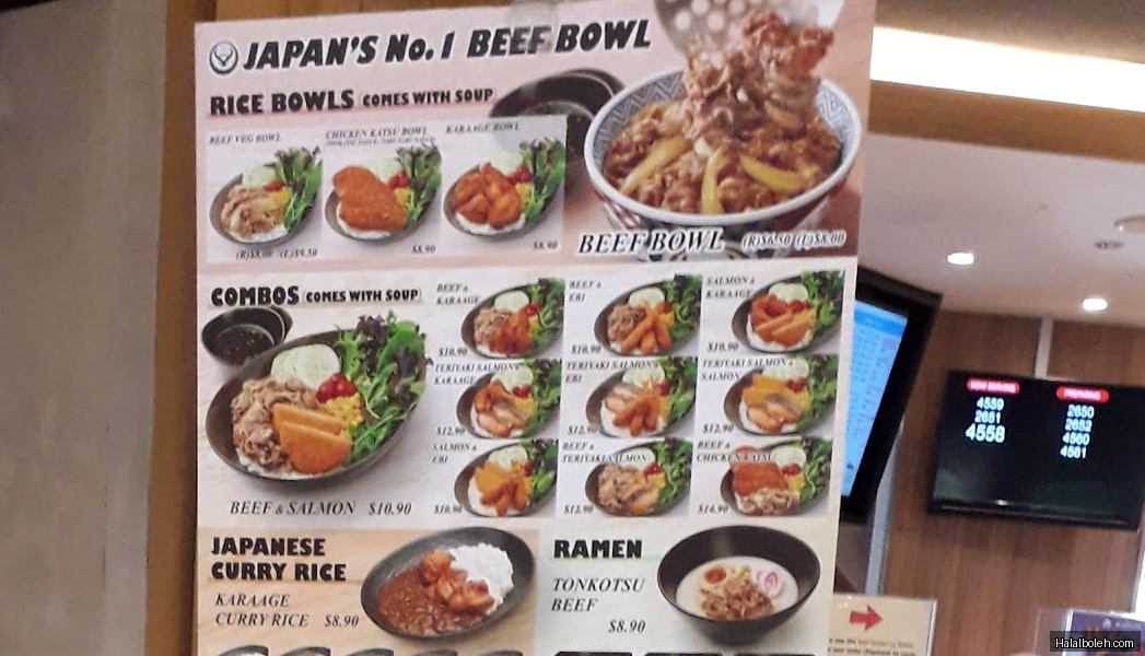 Yoshinoya - menu