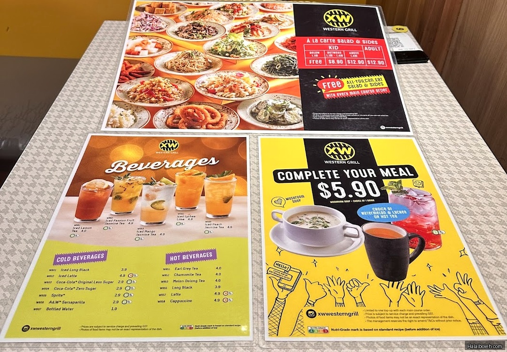 XW Western Grill - menu