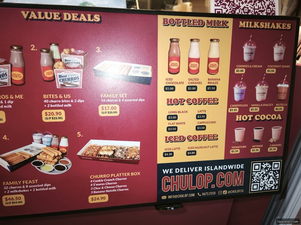 Chulop! by the Syarifs - menu