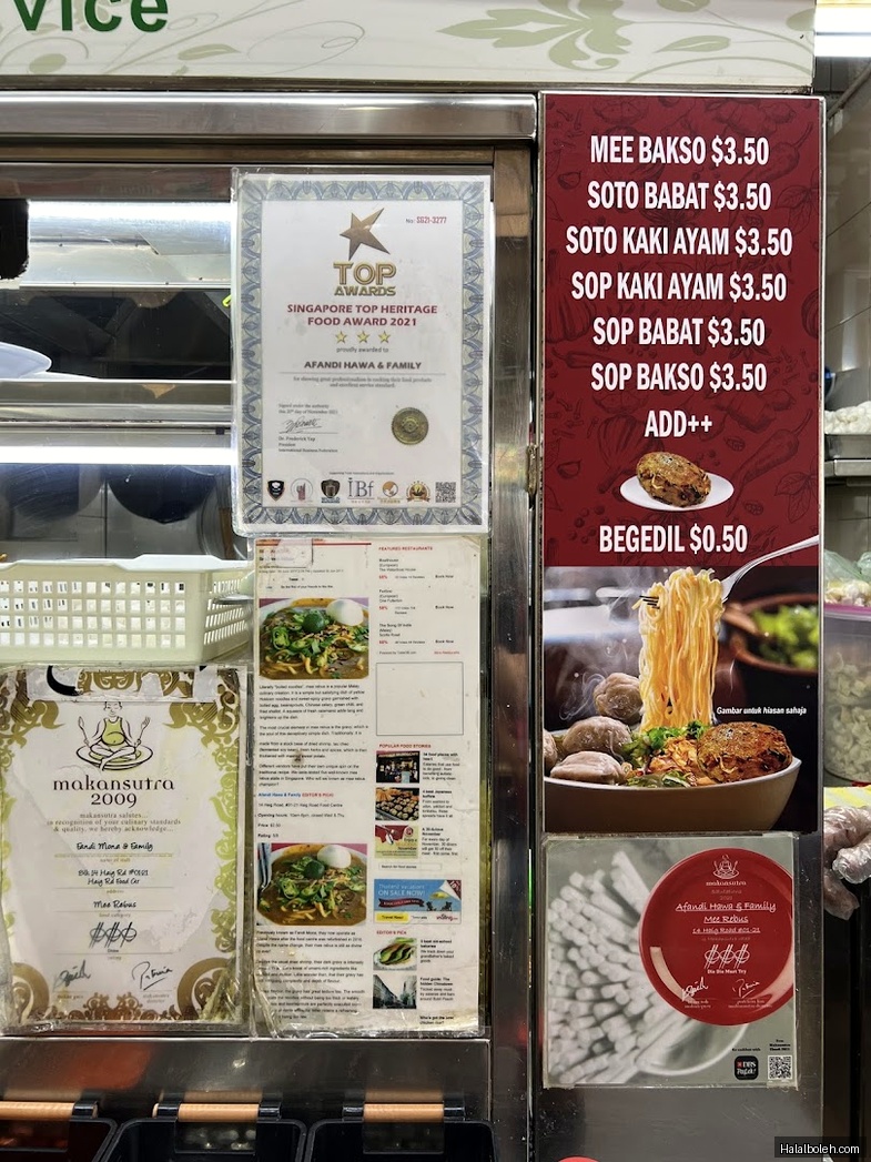 Afandi Hawa & Family - menu