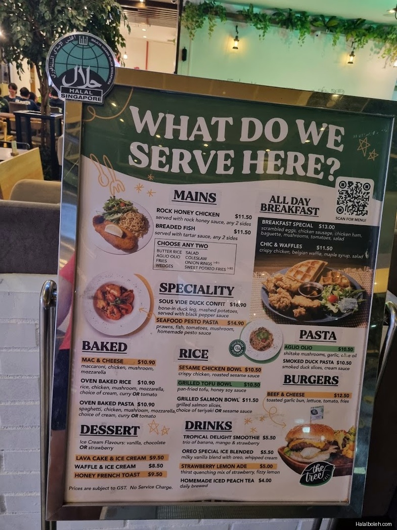 The Tree Cafe - menu