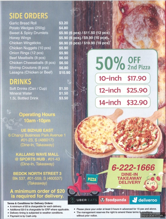 Gourmet Pizza To Go - menu