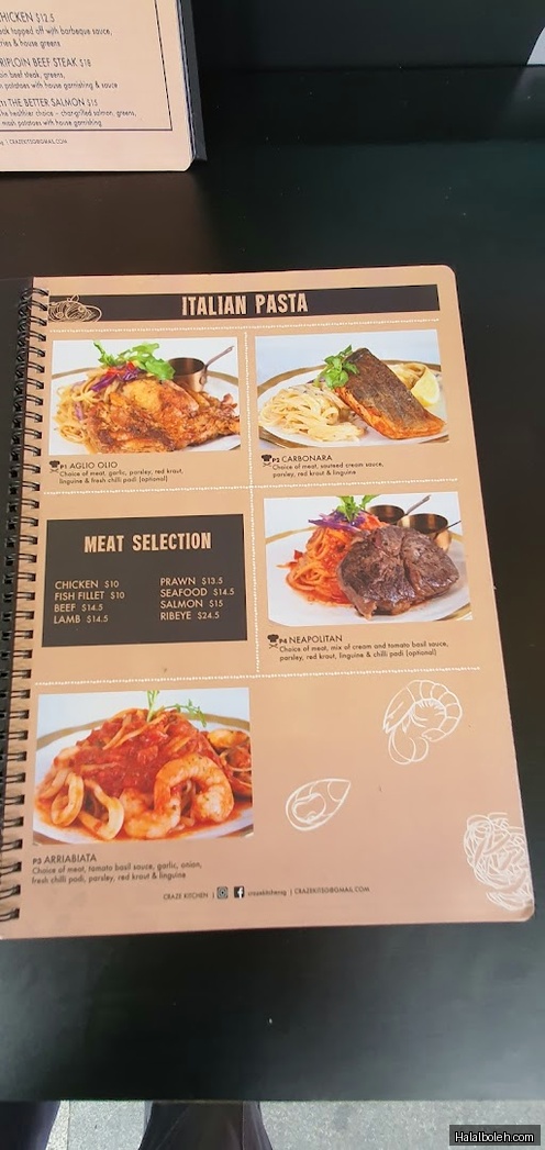 Craze Kitchen - menu