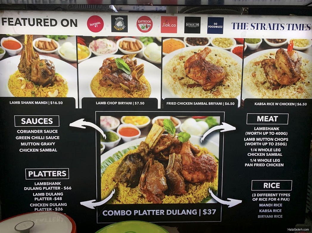 Bismi Biryani - menu