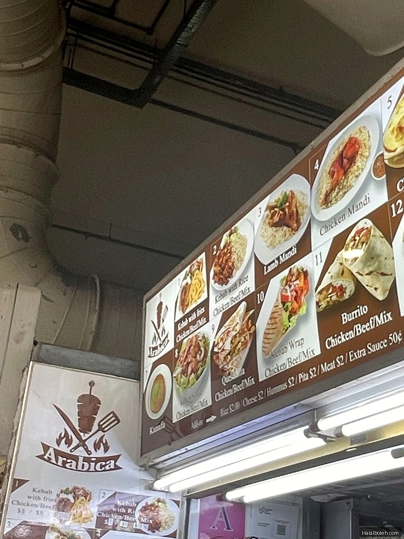 Arabica Kebab - menu